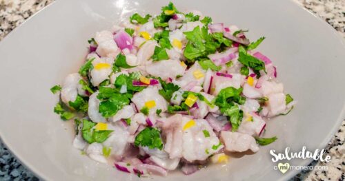 Ceviche peruano de pescado blanco