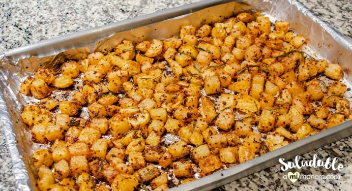 Papas rostizadas con mostaza antigua