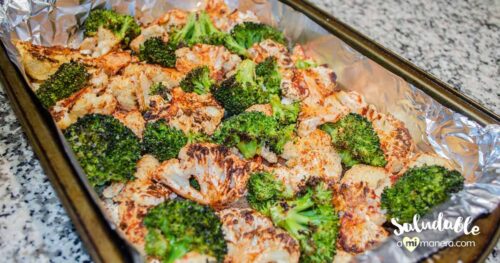 Coliflor con brócoli al horno