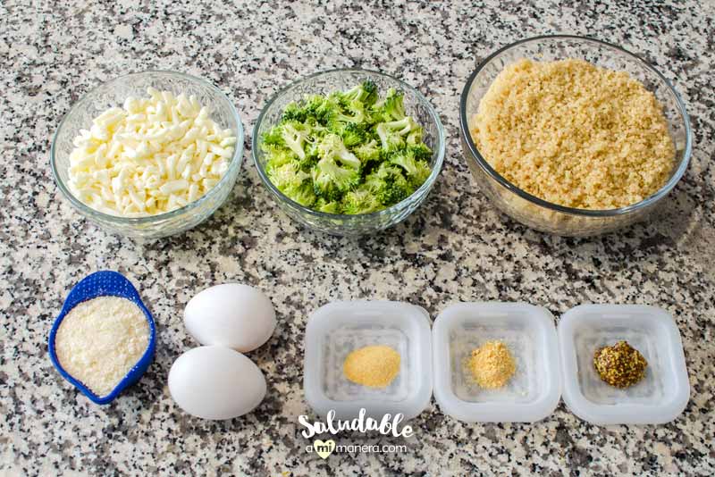 Ingredientes muffins de brócoli y quinoa