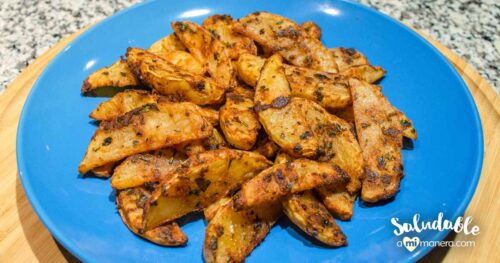 Papas gajo al horno con mostaza y hierbas