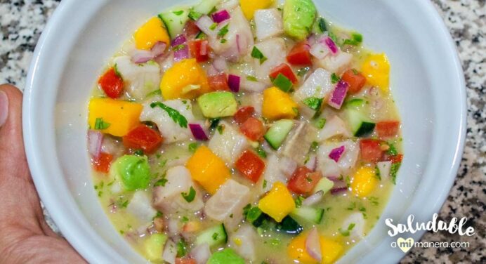 Ceviche de pescado y mango